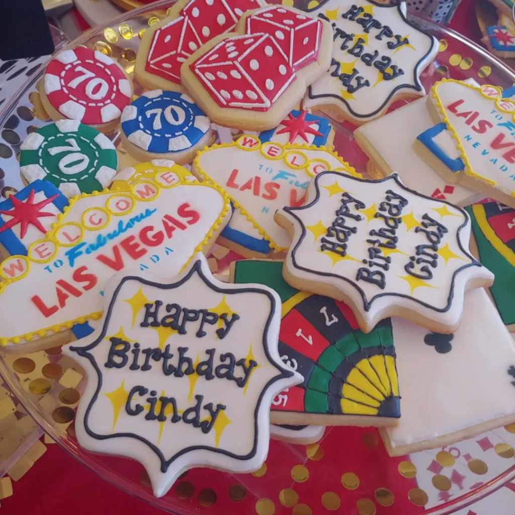 Las Vegas birthday cookies