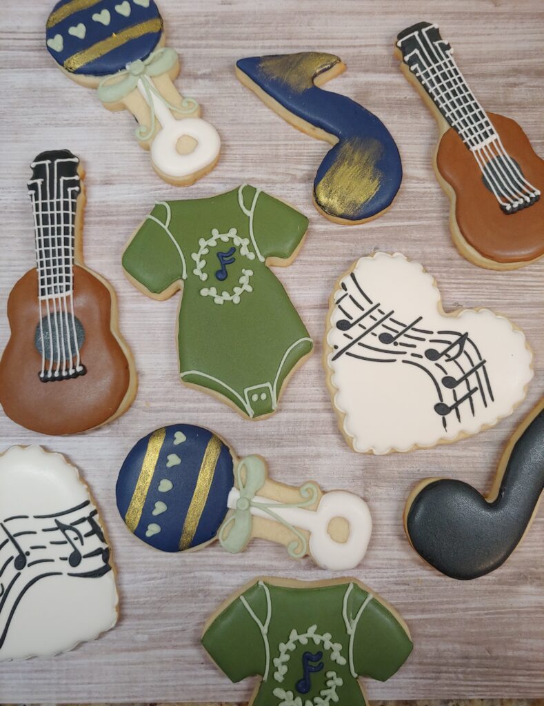 music baby shower cookies