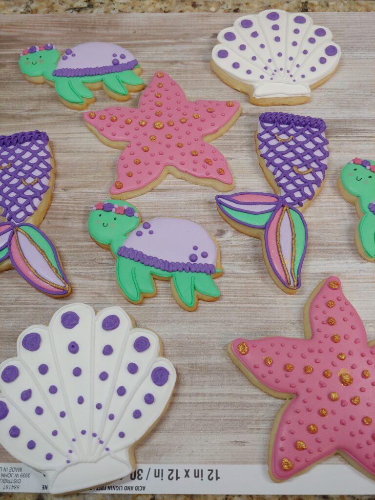 mermaids under the sea birthday cookies