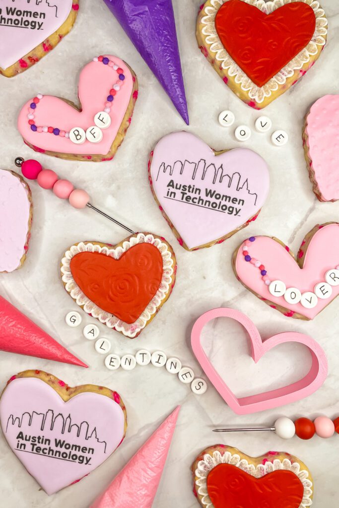 valentines corporate logo cookies