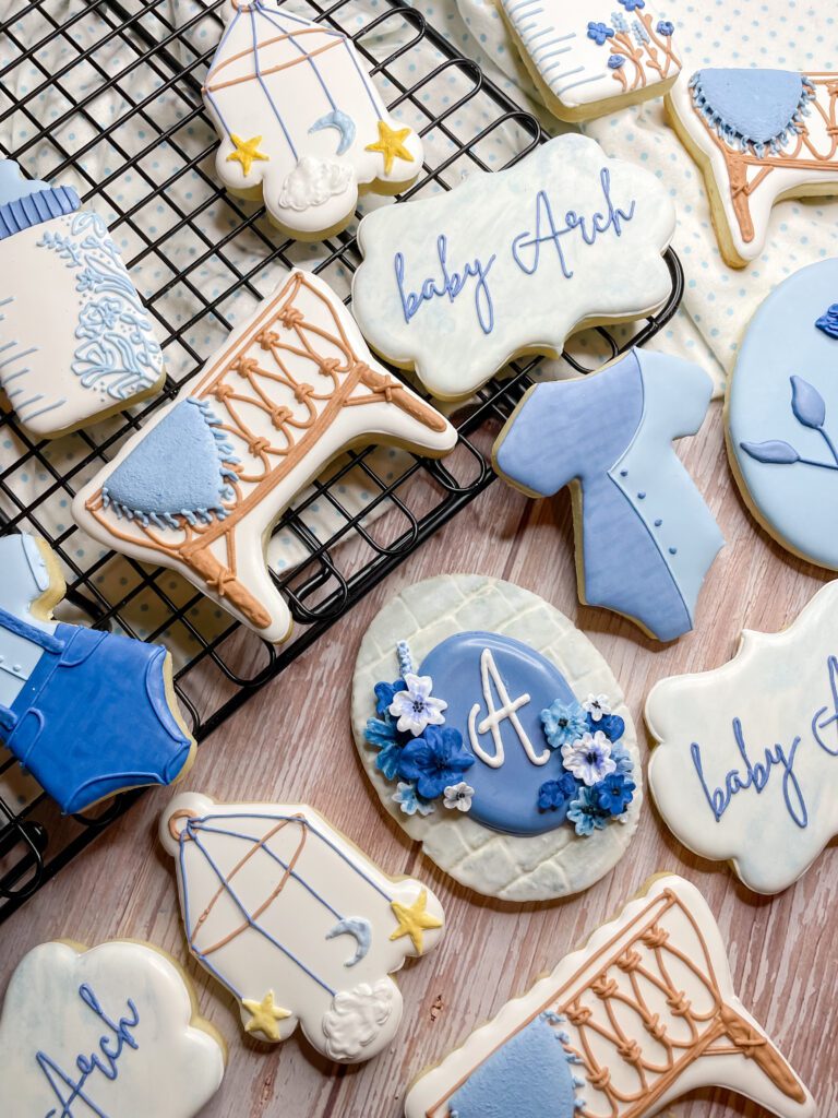 classic baby boy shower cookies