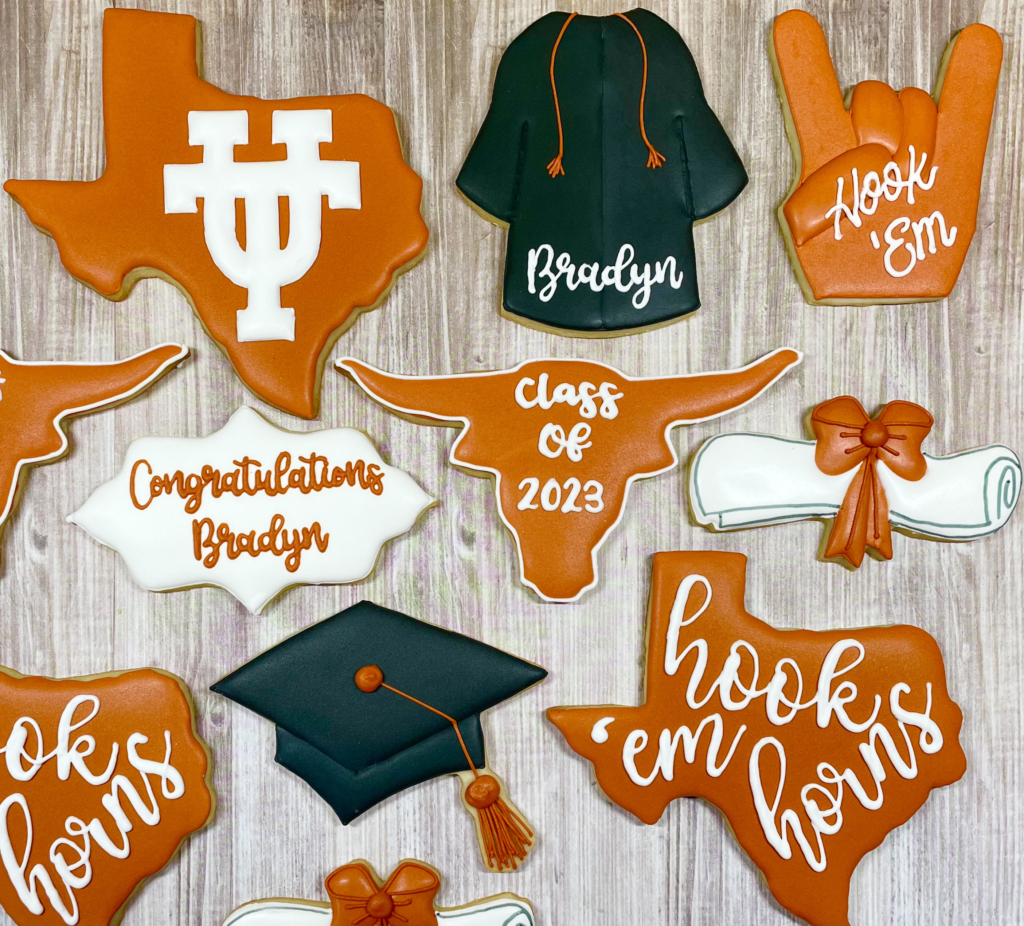 longhorn graduation cookies