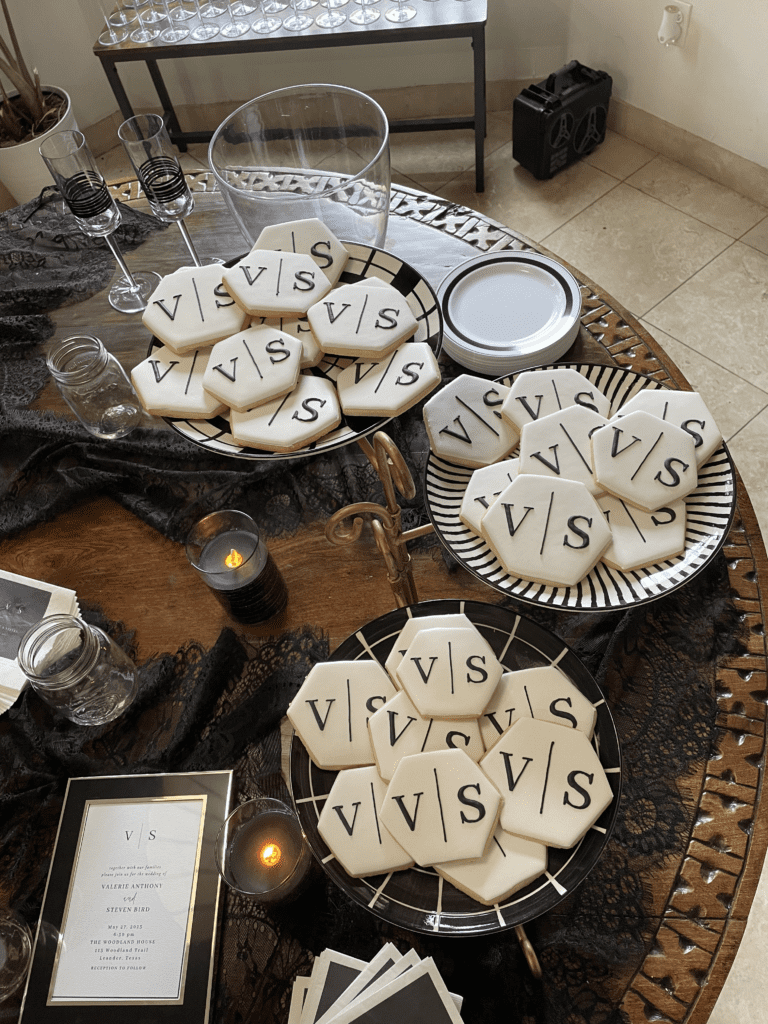 custom wedding monogram cookies